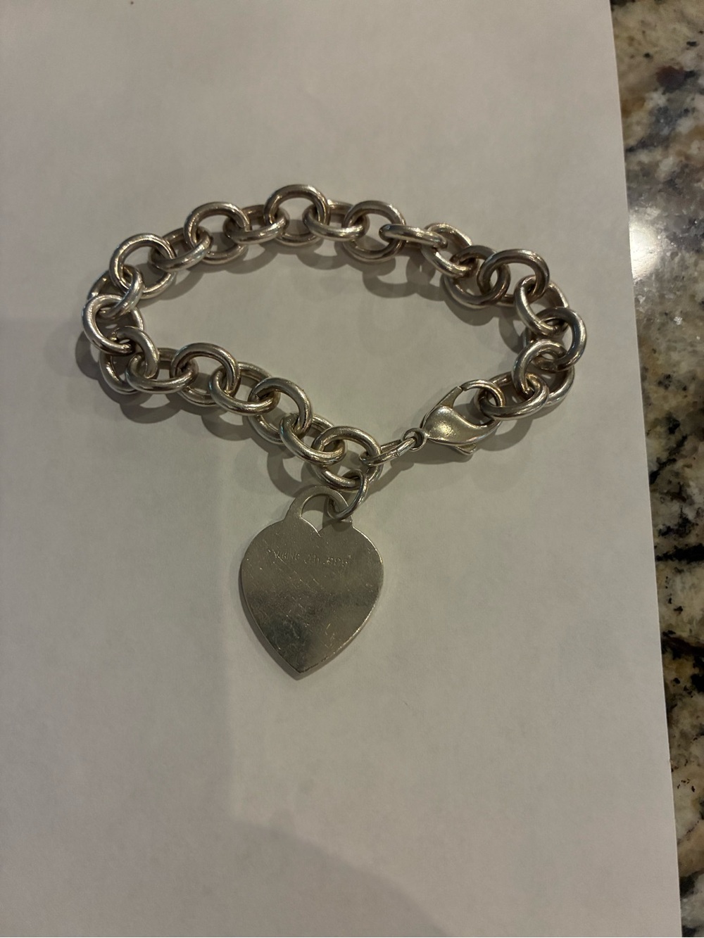 Silver Heart Charm Chain Bracelet - Women Jewelry